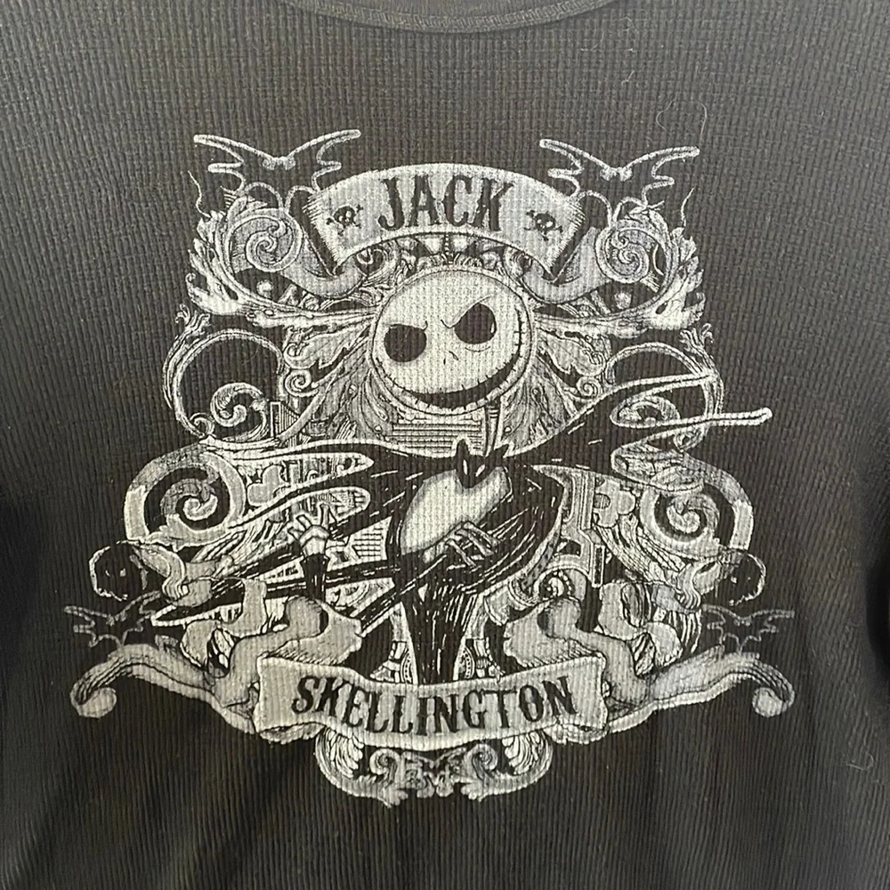 DISNEYPARKS Jack Skellington Nightmare Before Christmas waffle knit top. Size XL - Picture 2 of 5